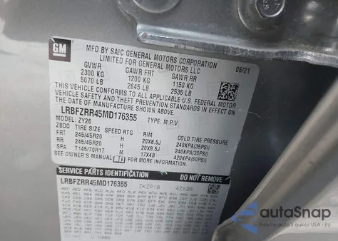 2021 Buick Envision Fwd Avenir z USA, uszkodzony, nr VIN LRBFZRR45MD176355